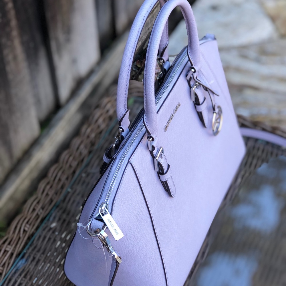 NWT Michael Kors large Ciara leather satchel lilac - Picture 2 of 8